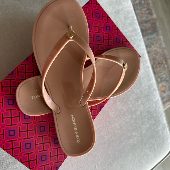 Tory Burch Women's Tan Flip Flops - Picture 3 of 6